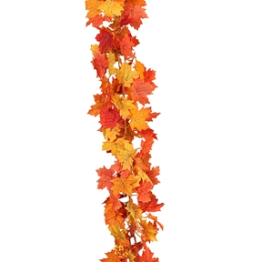 Guirlande érable orange ht 170cm