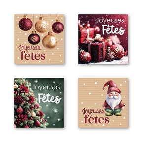Etiquettes jeso quatro carré "joyeuses fetes"