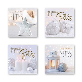 Etiquettes jeso quatro carré "joyeuses fêtes"