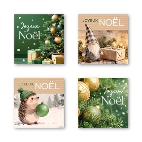 Etiquettes jeso quatro carré "joyeux noel"