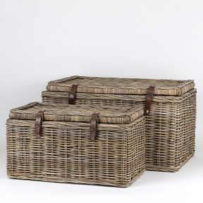 Malle osier naturel 82 x 47 ht 52cm