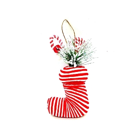 Chaussette à suspendre blanc-rouge ht 24cm