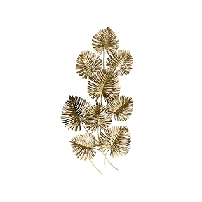 Décoration murale métal feuille monstera or 59 x 120cm