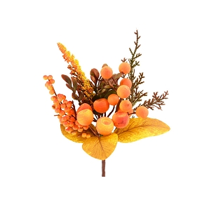 Piquet automne orange ht 23cm
