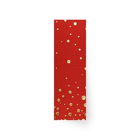 Ruban tissu Noël rouge flocon or 25mm x 15m