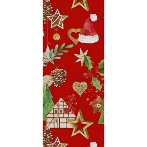 Ruban tissu Noël rouge 38mm x 15m