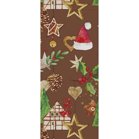 Ruban tissu Noël chocolat 38mm x 15m