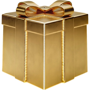 Paquet cadeau or effet led 5mm x 46cm