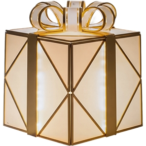 Paquet cadeau or effet led 5mm x 46cm