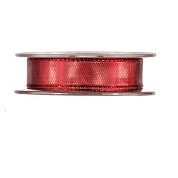 Ruban taffetas uni rouge metal 25mm x 20m