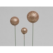 Boules pailletées sur pique champagne ø20-30-40mm x 100