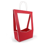 Sac médaillon rouge 23 x 14 ht 38cm (x5)