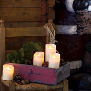 Bougie flamme led ivoire rustique ø7.5 ht 18cm