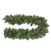 Guirlande sapin + baies rouges ø25 x 180cm