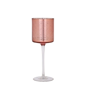 Photophore sur pied rose ø9 ht 25cm