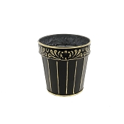 Cache-pot zinc noir patiné or ø10.5 ht 10.5cm