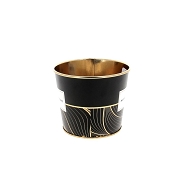 Cache-pot zinc noir motif fleurs ø11.5 ht 9.5cm