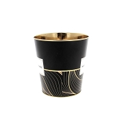 Cache-pot zinc noir motif fleurs ø15 ht 15cm