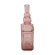 Bouteille verre rose 8 x 8 ht 30cm