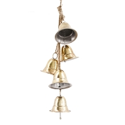 Suspension 5 Cloches Metal Or 71cm