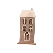Maison en bois brun sur socle 23 x 44cm