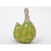 Poule céramique verte "abby" 21cm