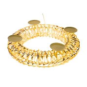 Couronne métal or lumineuse + porte bougie 300 leds ø 41cm