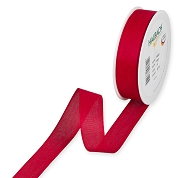 Ruban déco coton rouge 25 mm x 25m
