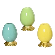 Vase céramique oeuf couleur sur pied ø8.5 ht 12cm
