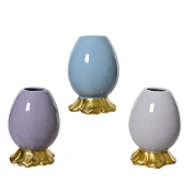 Vase céramique oeuf couleur sur pied ø6 ht 9cm