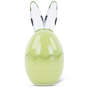 Bonbonnière oeuf verre vert avec oreille de lapin