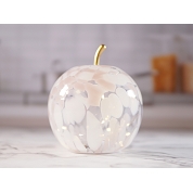 Pomme verre led Simona 16 cm blanc rose