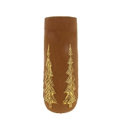 Vase céramique brun motif sapin ø14.5 ht 37.5cm