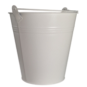 Seau métal blanc mat ø15 ht 15cm