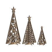 Sapin bois naturel set de 3
