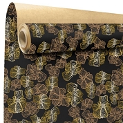 Bobine kraft écru imprime spirales or-noir 0.70 x 50m