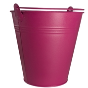 Seau métal framboise mat ø15 ht 15cm