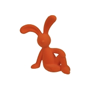 Lapin assis floqué orange 22.5cm