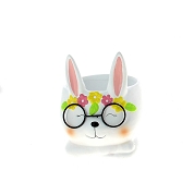 Cache-pot céramique lapin blanc ø11 ht 13cm