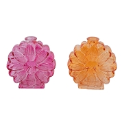 1 x Vase verre rose ou orange 13.5 x 5 ht 15cm