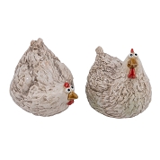 1 x Poule céramique crème 6.5 x 6 ht 6.5cm