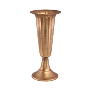 Vase métal sur pied or brossé ø13.5 ht 30cm