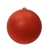 Boule Noël pailletée rouge ø 140mm