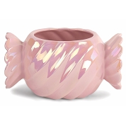 Cache pot céramique bombon rose irisé
