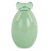 Bonbonniere oeuf verre vert ø6.5 x ht 11 cm