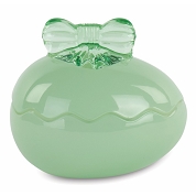 Bonbonnière oeuf verre vert 11.5 x ht 10 cm