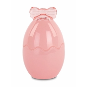 Bonbonnière oeuf verre rose ø6.5 x ht 11 cm
