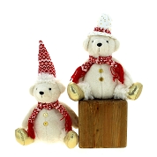 1 x Ourson Noël blanc ht 45cm