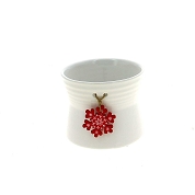 Cache-pot céramique blanc + flocon ø10.5 ht 8.5cm