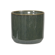 Cache-pot céramique vert ø10.5 ht 9.5cm